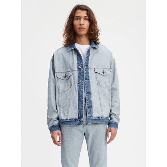 Levi's NWT Denim Trucker Jacket Inside Out Oversized About FaceXS/S
